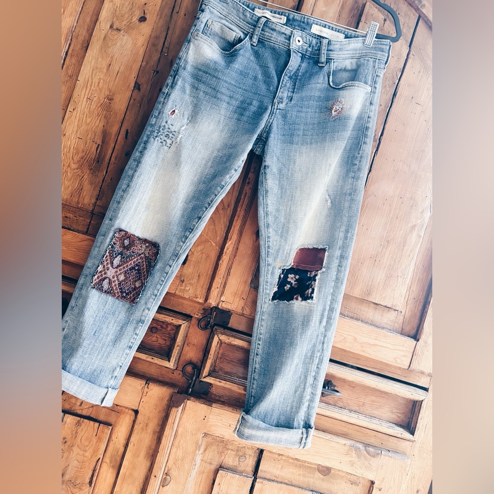 Pilcro & The Letterpress Anthropologie Patchwork Jeans NWT - Picture 6 of 11